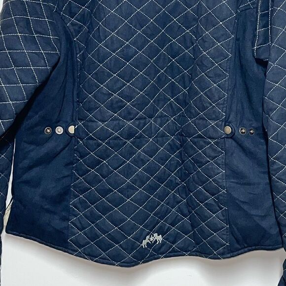 Equine Couture Natasha Black Micro Suede Quilted Stable Riding Jacket Sz XL - Picture 4 of 9